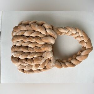 Handwoven beige purse